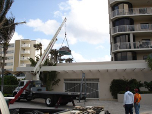 New Spa Delivery to Roof